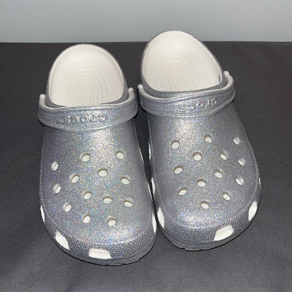 SPARKLY CROCS EXCELLENT CONDITION! MENS 9 WOMENS 11
